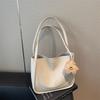 Women Soft Faux Leather Hobo Bag Casual Daily Shoulder Bag Large Capacity Handbag With Cute Bear Pendant For Shopping