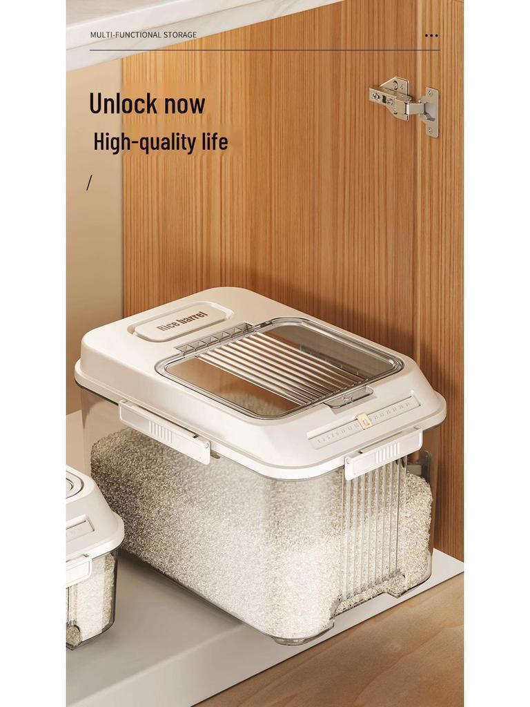 20 Цзинь Пищевое Герметичное Ведро для Риса - Защита от Насекомых/Влагозащита, Сохранение Свежести, Нажимного Типа для Зерна и Муки