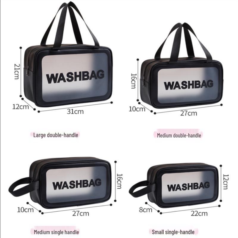 Waterproof Portable Makeup Organizer - Large Capacity PU Clear Toiletry Travel Bag