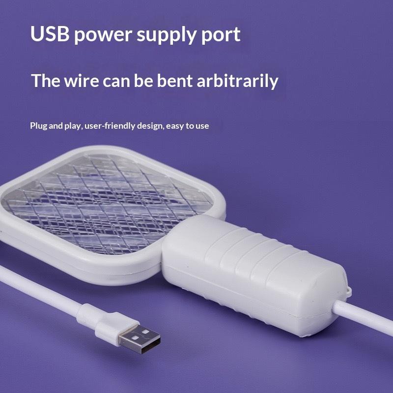 Summer New Usb Uv Light Mosquito Swatter Trap Portable Killer Lamp Electric Shock Mini Fly Bug Zapper For Bedroom Outdoor