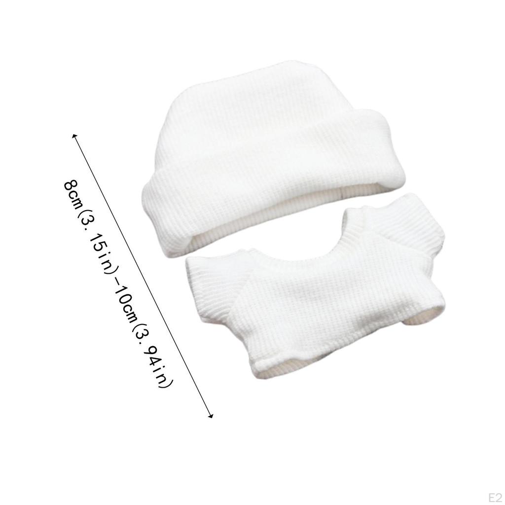 2 Pieces 17/15cm Dolls Clothes Costumes Short Sleeve and Hat Outfits for Doll