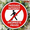 D Flat pc French Vintage Private Property No Trespassing Sign  xinch Round French Text Accs Interdit  Proprit Pri