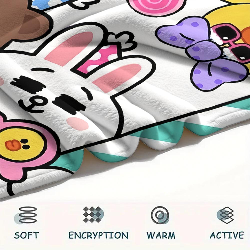 LINE FRIENDS Kawaii Blanket, Soft Throw for Home Bedroom, Perfect Gift for LINE FRIENDS Fans.chl