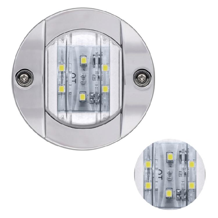 Marine Transom RV Yacht 6 LED Stern Signal Light Round Stainless Steel Tail Lamp
