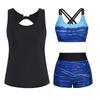 Women's Floral Printed Separate Three Piece Swimsuit With Bra Pads No Steel Bra Sexy Bikini
