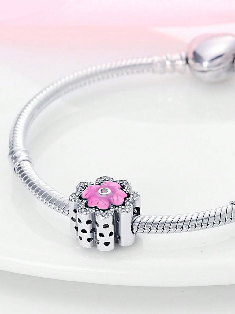 Pink Dragonfly Lily Of The Valley Beads Charm Copper Plated Fit Charms Copperoriginal Bracelet For Jewelry Making Diy Charm