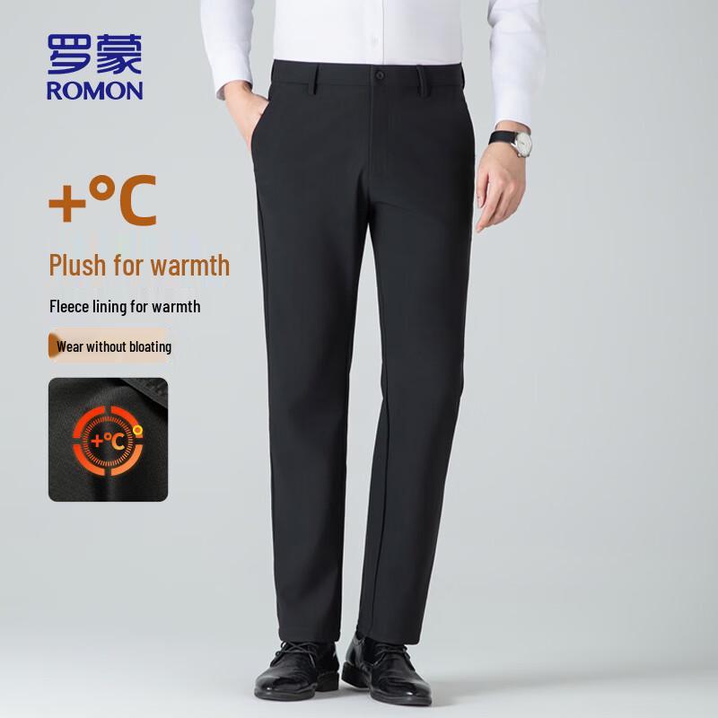 

ROMON Men s Straight-Leg Casual Business Trousers 40 (Waist 3.1 ft)