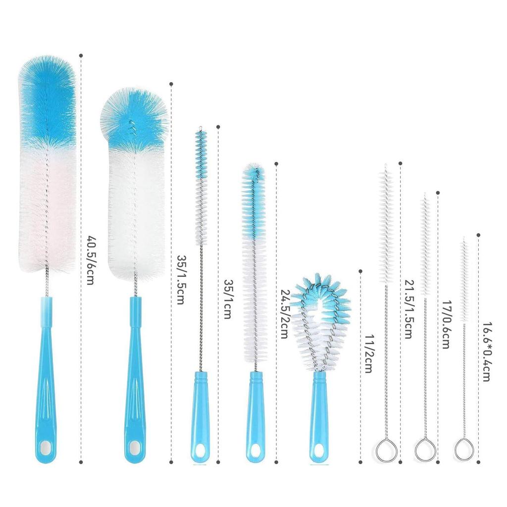 8X Zestaw Szczotek do Słomek Czyścik Butelka Szklana Rurka Rurka Mała Długa Czyszczenie