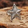 Retro Star Ring For Men Silver Color Punk Gothic Rock Hiphop Open Ring Handmade Designer  Unisex Accessories Lovers Gift
