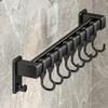 Adhesive Wall Rail with Hanging Positions, Carbon Steel Kitchen Storage Rack for Neat Home Cooking Spaces and Clear Counters