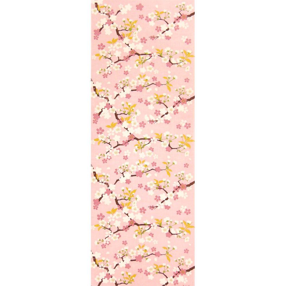 Hamamonyo Tenugui hand Happy Cherry Blossoms Pink (Japanese towel) - -