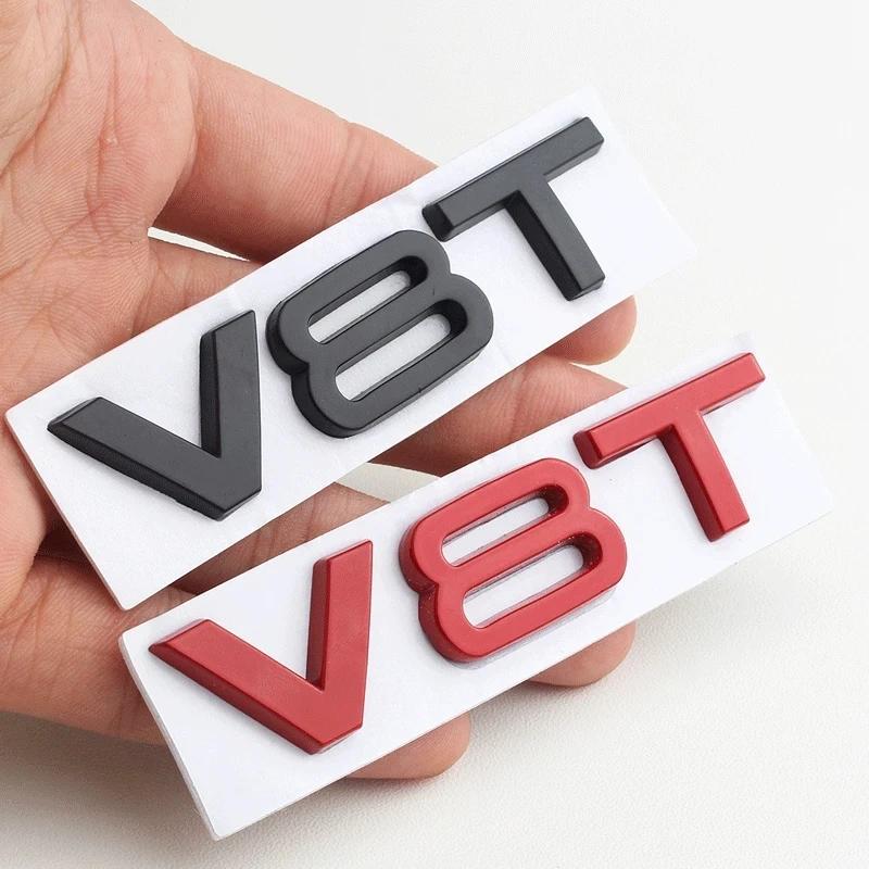For Audi RS3 3D Metal Car Fender Side Emblem V6T V8T Logo For Audi S4 A4 B7 V6T Sticker A6 Golf 4 C7 SQ7 Q8 R8 S8 RS8 V8T Badge Accessories