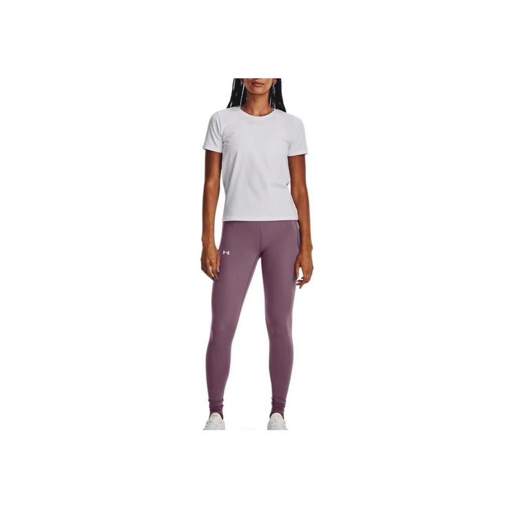 Under Armour Solid Color Training Crew Neck Short Sleeve T-Shirt Women Tops White 1379155-100