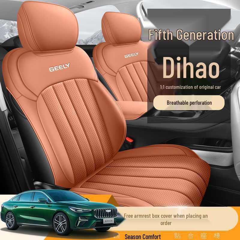 Perforated Leather Car Seat Covers for Geely Emgrand 5th Gen, All-Season, Vehicle-Specific, Full Coverage Seat Covers