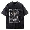 2026 New My Hero Academia Aizawa Shouta Anime Washed T Shirts Hip Hop Vintage T-Shirt Boku Tees Tops Cotton Harajuku
