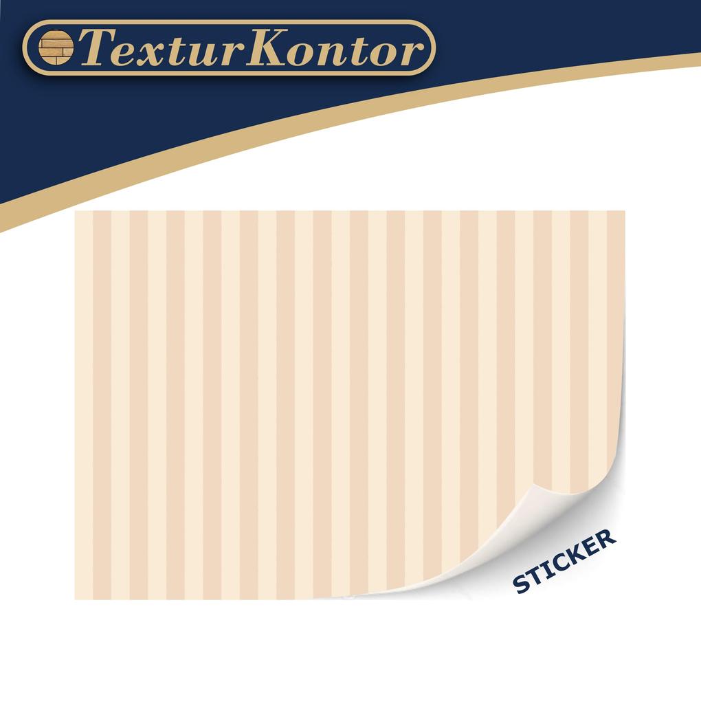 Dollhouse Adhesive Wallpaper, 3 Sheets, 1:12 Scale, Modern Art Deco Wallpaper (Cream Stripe)
