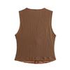 Vest Top for Women Vintage Tank Crop Top V Neck Button Down Waistcoat Retro