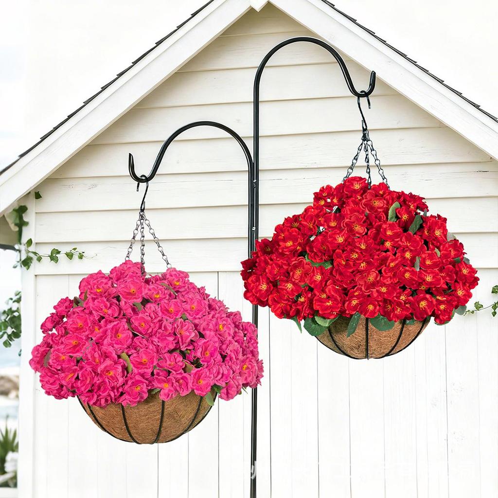 Frühlings-Begonie Geranie Hängekorb: Künstliche Outdoor-Blumendekoration