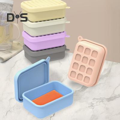 Leak-Proof Silicone Travel Soap Case with Drainage Lid Compact Design Portable Bar Soap Container Soap Holder