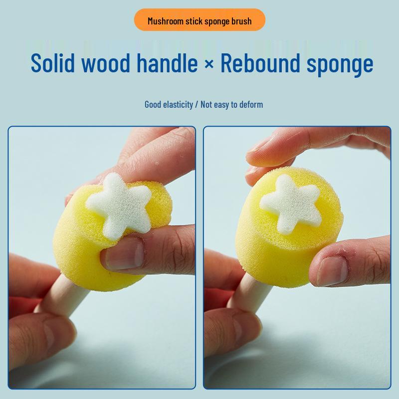 Kid's Sponge Stamp Ink Pad and Roller Set for Painting and Drawing