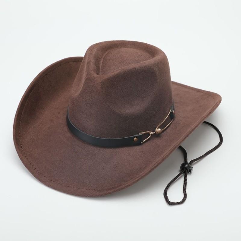 European and American New Accessories with Curved Brims Western Cowboy Hat Top Hat Tibetan Retro Jazz Hat Felt Hat Wool Riding Hat