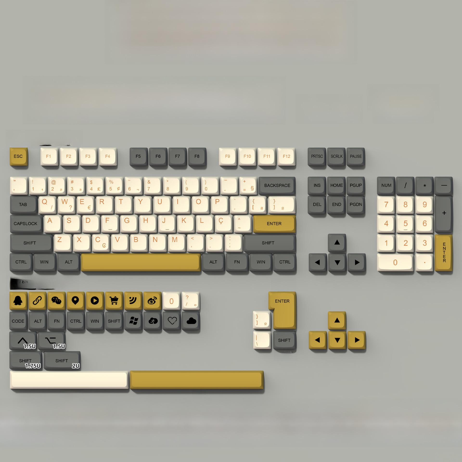 

Клавіатурні ковпачки PBT Dye-Sub профілю XDA для механічних клавіатур (68/75/84/96/980/104) 138-key Portuguese Brazilian