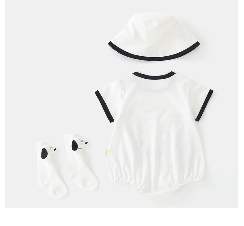 DUUDUU Long-eared Dog Cotton Romper - Summer Cooling Infant Bodysuit for Baby Boys, Class A Quality.