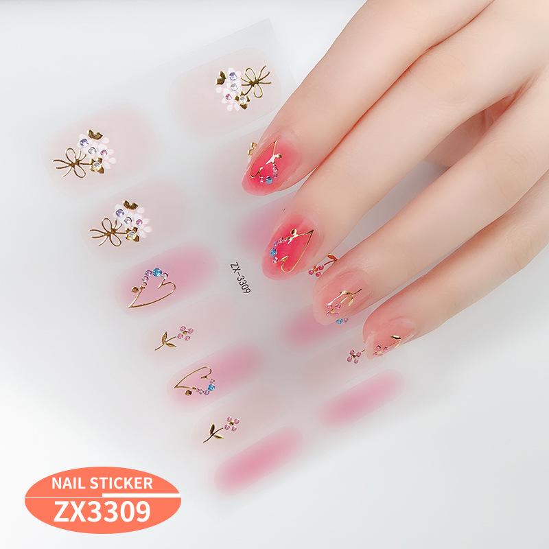 ZX 3D Gel Nail Polish Stickers: Easy-to-Use, Safe, and Healthy Imitation Diamond Adhesive for Stunning Nail Art.