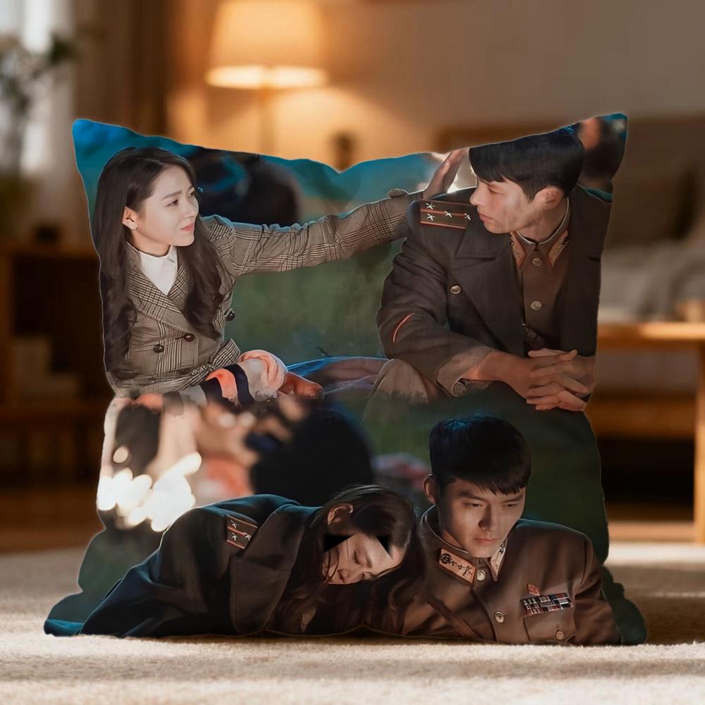 Hot C-CCrash Landing on You Cushion Cover Soft Washable Pillow Case Multi-Scene for Couch Bed Travel Office Use