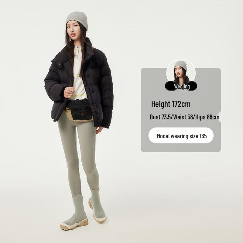 Tanboer Women's Short Stand Collar Loose Fit Down Puffer Jacket TBF530328T