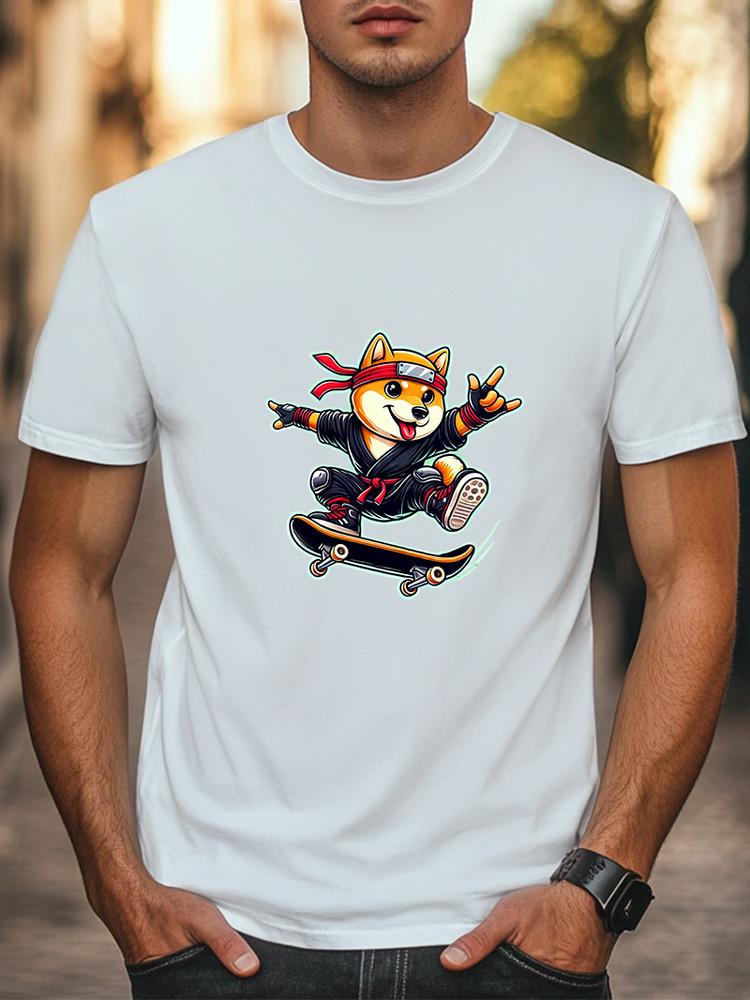 

Ninja Skater Shiba T-Shirt Cool Dog in Martial Art Gear Men Women Unisex T-Shirt Unisex T-Shirt XXXXL