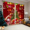Christmas Pattern Thick Blackout Curtain Printed Partition Kitchen Door Decorative Cartoon High Shading Drapes Cafe Restaurant