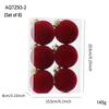 Set of 6 Christmas Tree Ornaments: 8cm Plastic Flocking Colored Balls