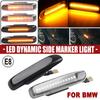 2pcs Smoked Black Led Dynamic Turn Signal Light Side Fender Marker Sequential Indicator Lamp Trim For BMW 3 Series E46 1997-2001