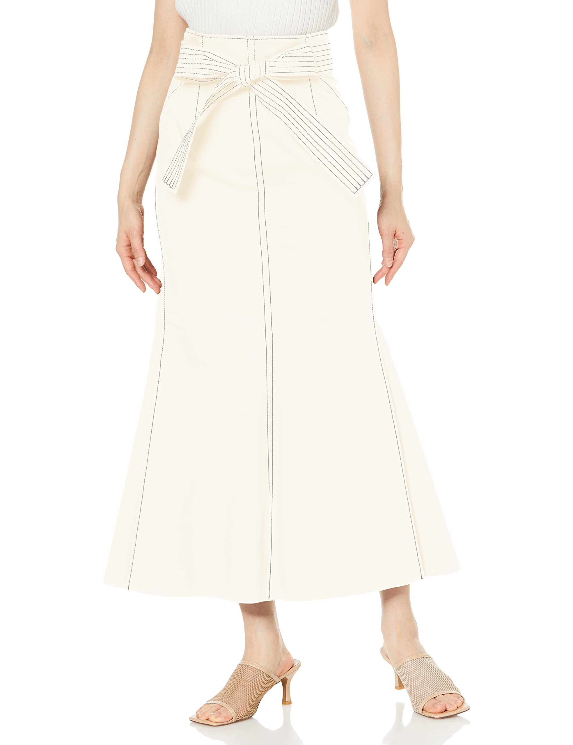 

FRAY I.D. Women s Pleated Hem Lacine Mermaid Skirt FWFS221022, White, Size 00