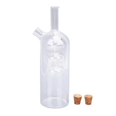 Olivenöl- und Essigspender 2 in 1 Glas Doppelausgießer Ausguss Öl- und Essigkaraffe Flasche