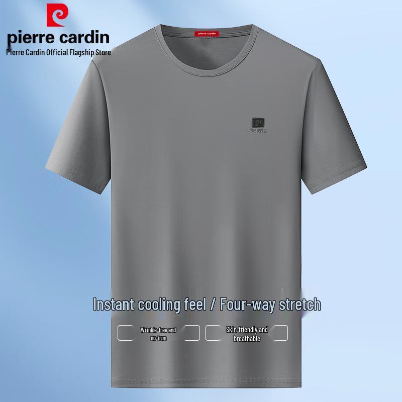 Pierre Cardin Men s Quick-Dry Ice Silk Stretch Short Sleeve T-Shirt M 2340₽
