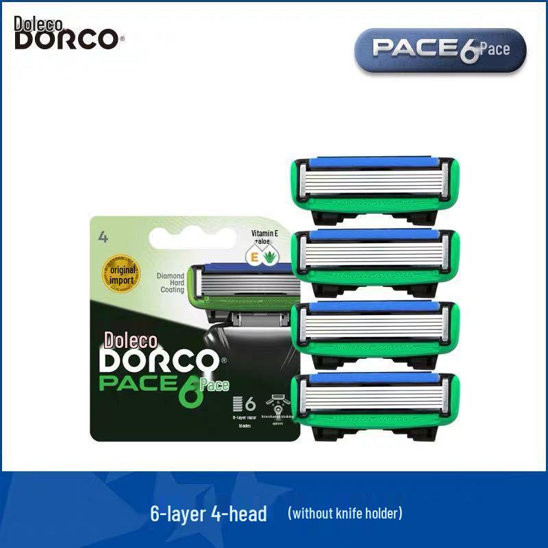 

Мужская механическая бритва Dorco SXA1040 с 6 лезвиями, включает 4 сменные головки Green