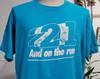 Vintage 90s And On The Run 21 Blue Running Marathon T-shirt Size L