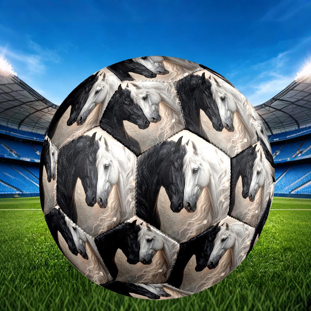 1pc Horse Affection Fantasy Theme Soccer Ball Football, Size 5, Lightweight PVC, Durable Outdoor Training Soccer Ball, Gift M61447