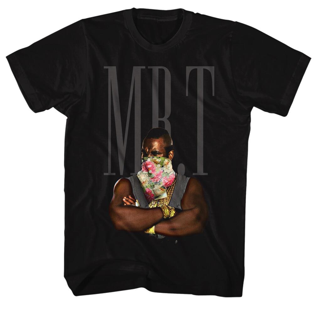 Mr T Arms Folded Flower Bandana On Face Men T Shirt The A Team B.A. Baracus S