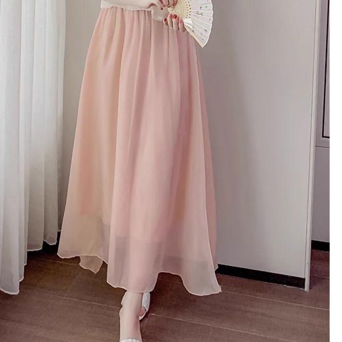 

Petite Women s Modern Qipao Top & Skirt Set - Pink Frog Button Shirt & Fairy Skirt M (Recommended 50-55 kg)