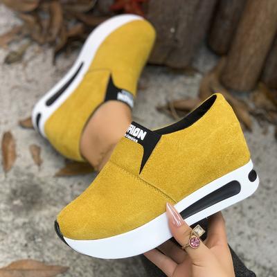 Women Shoes High Quality Suede Casual Shoes Height Increasing Platform Shoe Fashion Wedges Sneaker Classic Slip On Women Loafers