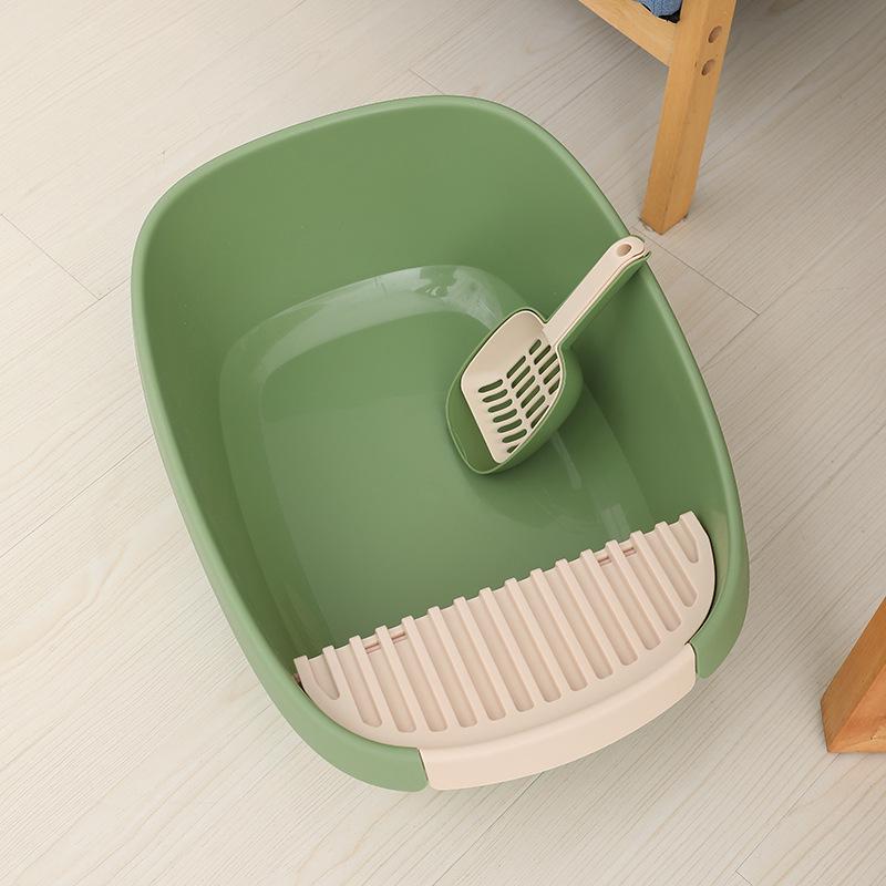 

Открытый полузакрытый большой кошачий туалет с защитой от брызг Large open litter box for 15kg