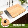 RV Sink Cover Cutting Board Adjustable RV Cutting Boards Wood Camper Chopping Board with Non Slip Adjustable Legs for RV Boats