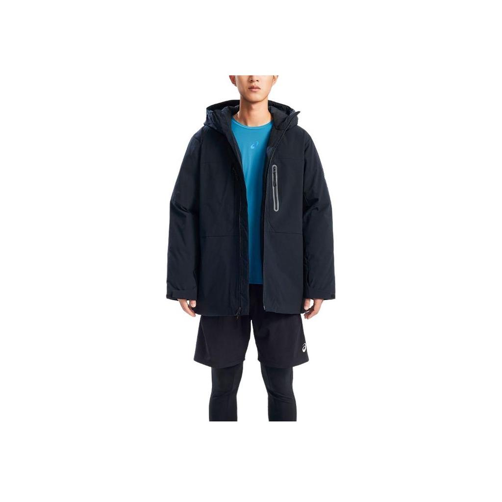 Asics Zippered Hooded Fashion Warm Drop Shoulder Long Sleeve Down Jacket Men Jacket Black 2031E449-001