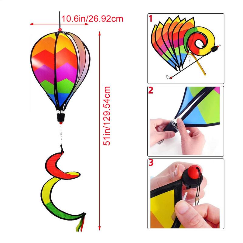 Wind Spinner Decorations Rainbow Pinwheels Whirligigs 3x Rainbow Twisted Decorations Windmills Hangable Windsock Whirlygig