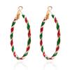 1 Pair of Fashion Christmas Earrings Christmas Tree Women's Christmas Earrings Versatile Personality Christmas Color Spiral Earrings Holiday Earrings