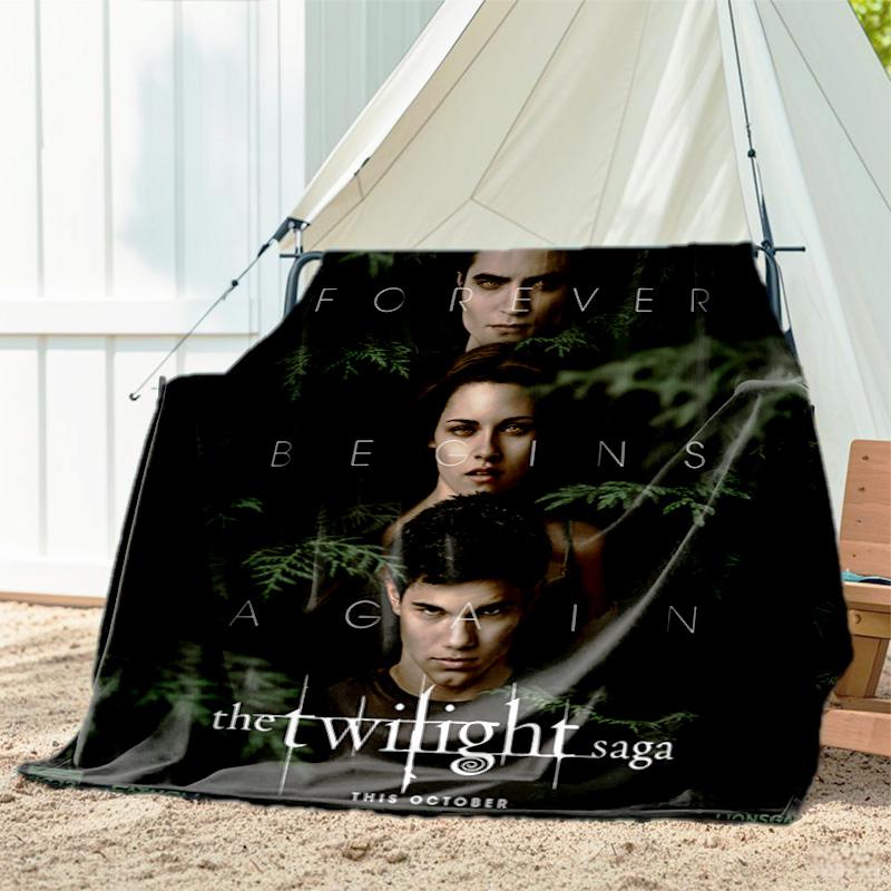 1pc The movie, Twilight pattern blanket, all season lightweight home office outdoor nap multifunctional blanket