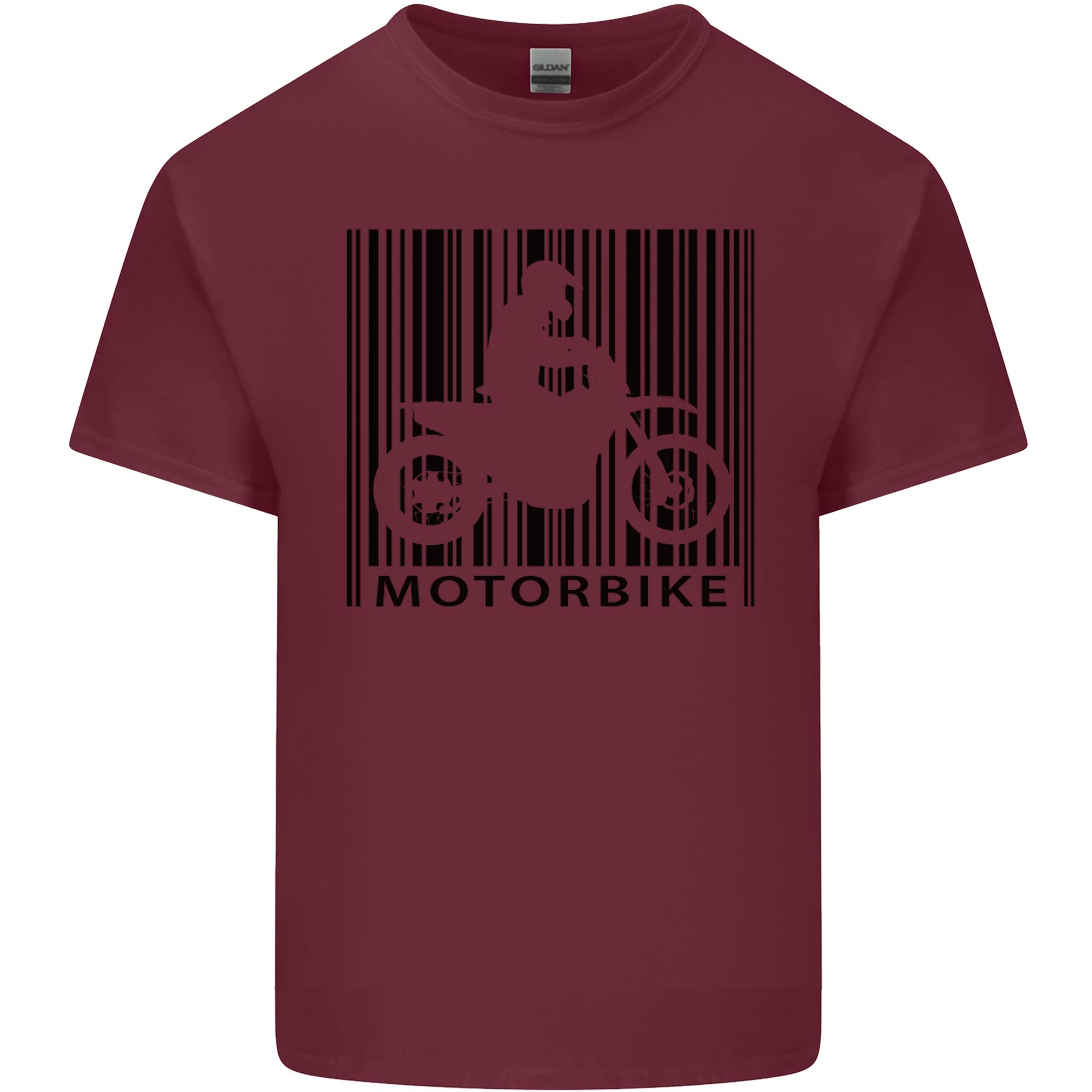 Motorbike Barcode Biker Motorcycle Unisexs Light Cotton TShirt S